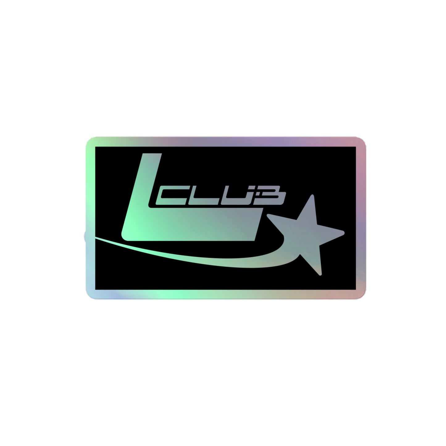L Club (with background) Holographic stickers