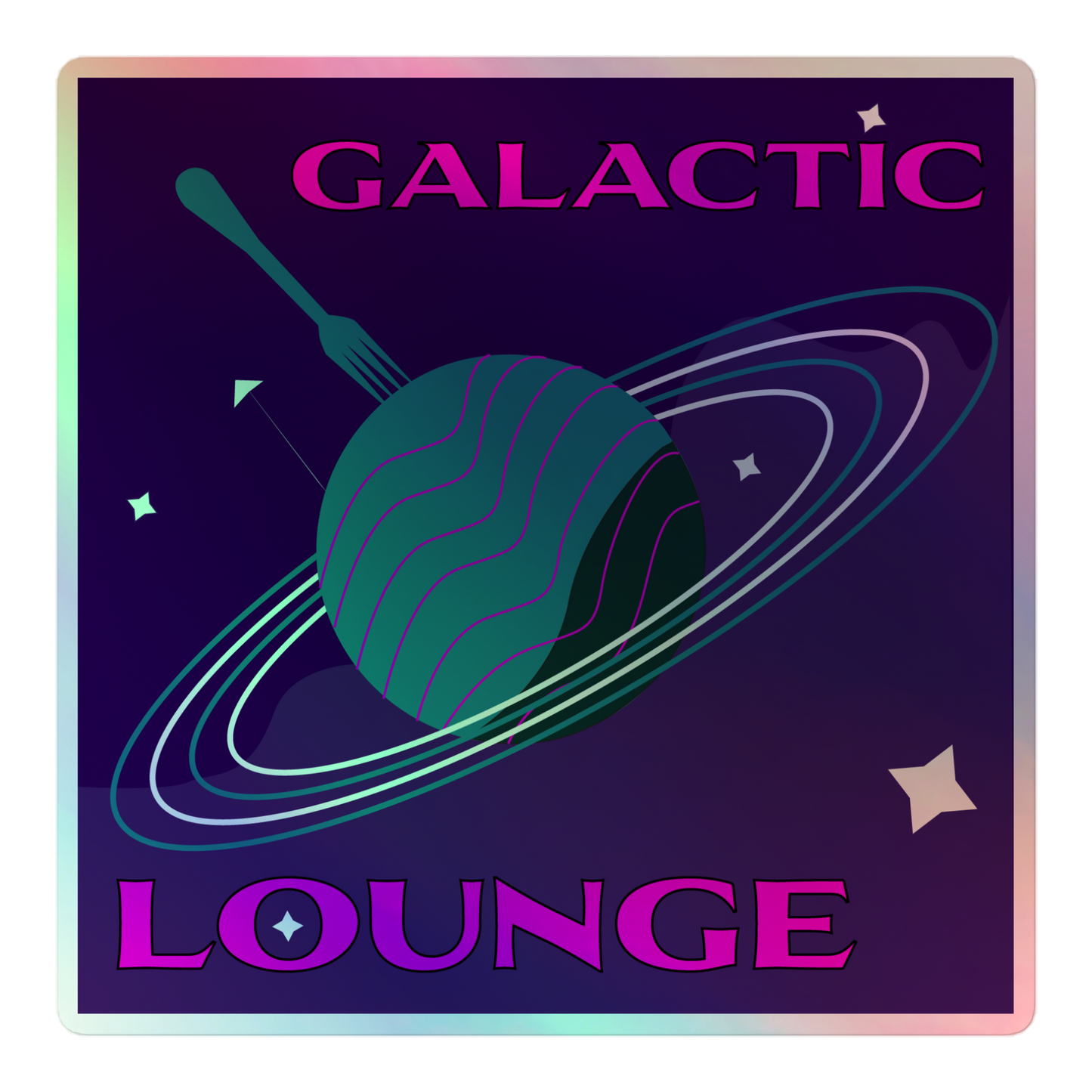 Galactic Lounge Holographic sticker