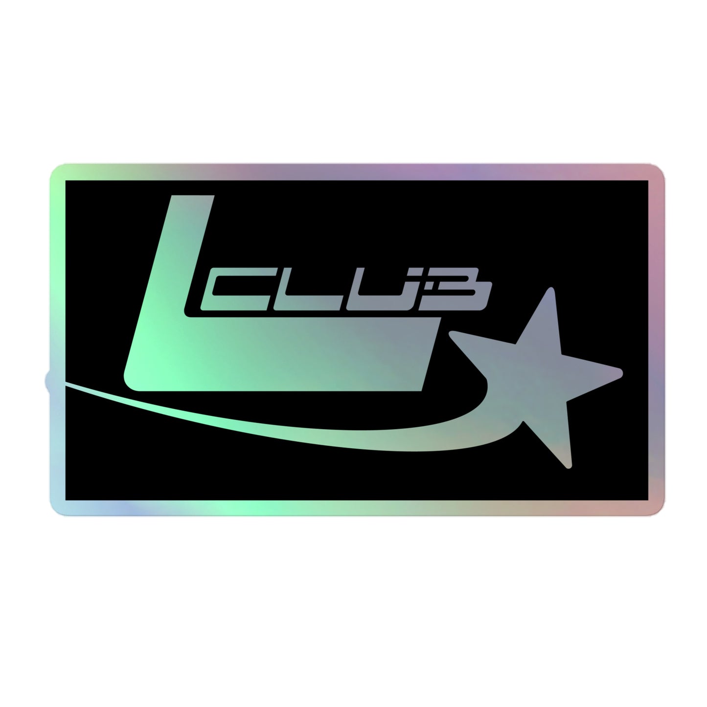L Club (with background) Holographic stickers